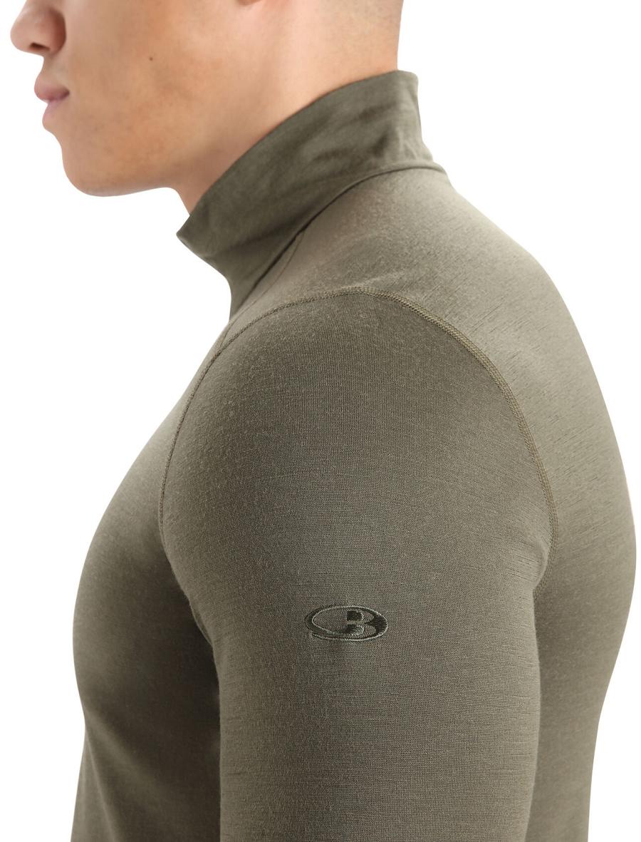 Loden Icebreaker Merino 200 Oasis Long Sleeve Half Zip Thermal Top Men's Base Layers | AU 1358PJJQ